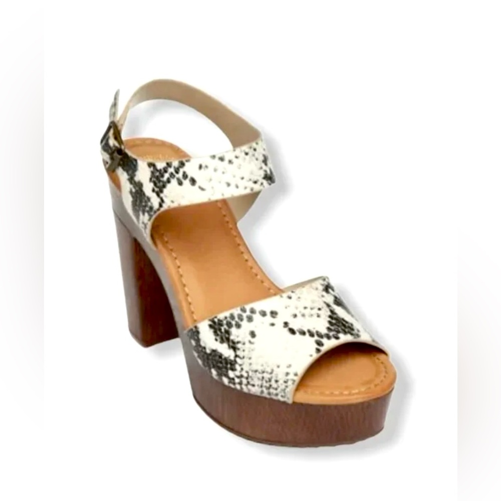 True Kraft Keller Snake Print Platform Sandals Women's - Size 8.5